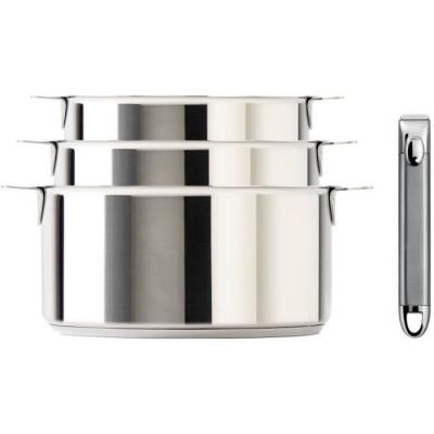 CRISTEL Set de 3 casseroles avec poign&eacute;e amovible 16-18-20cm