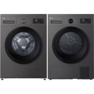LG PACK Lave-linge hublot 9kg 1400trs/min + S&egrave;che-linge Pompe &agrave; chaleur 8kg