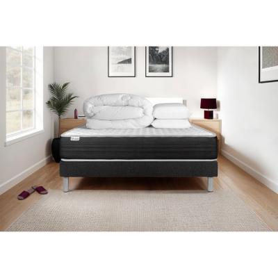 VITALIT Pack sommier kit matelas M&eacute;moire de forme 200x200 Noir Complet