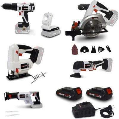 X PERFORMER Pack Outillage X-Performer BATTERIES 2Ah - Perceuse Visseuse Scie Sauteuse - Circulaire - Sabre - Multifonctions