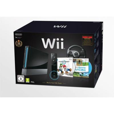 Pack Wii Noire Mario Kart 25&egrave; anniversaire 