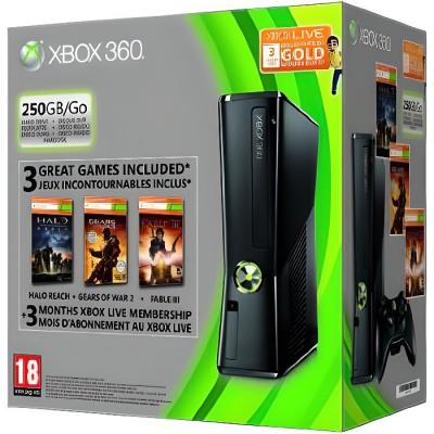 Xbox 360 250 Go Extreme Value Bundle Gow2 + Halo + Fable 3