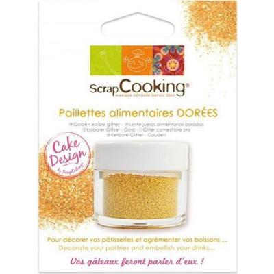 SCRAPCOOKING Paillettes alimentaires dor&eacute;es - 5 g -  - couleur variant