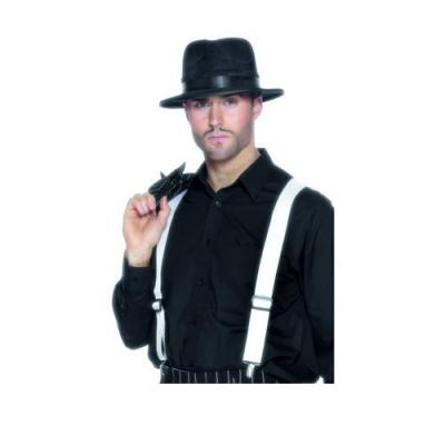 SMIFFY S Smiffys Bretelles &eacute;lastiques blanches, avec clip m&eacute;tallique