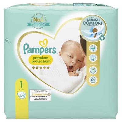 PAMPERS  PREMIUM PROTECTION - Couches Taille 1 - 2 &agrave; 5kg, 24 Couches