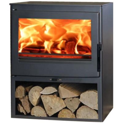 PANADERO Po&ecirc;le &agrave; bois en acier Dana - Avec range b&ucirc;ches - Anthracite - 7,1kW 