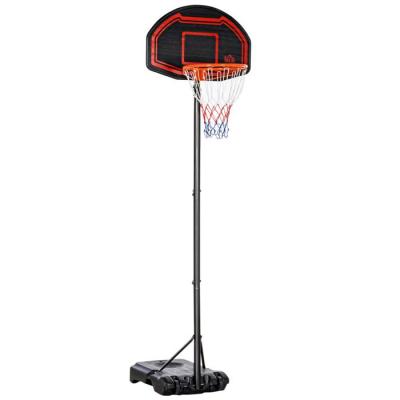  Panier de Basket-Ball sur pied avec poteau panneau - base de lestage sur roulettes - hauteur r&eacute;glable 5 niveaux 2,45-2,95 m - acier HDPE noir rouge 