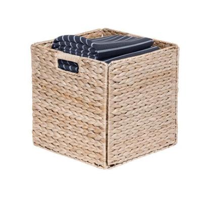 BOX & BEYOND Panier de rangement Soft L.31 x l.31 x H.31cm paille tress&eacute;e