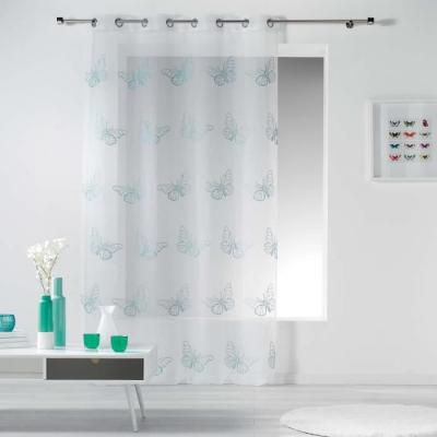 Rideau Voilage ""papillona"" 140x240cm Bleu