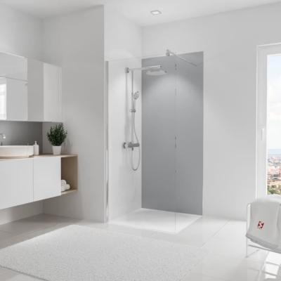 SCHULTE Panneau mural salle de bains 90 x 210 cm  D&eacute;coDesign Couleur gris argent&eacute;