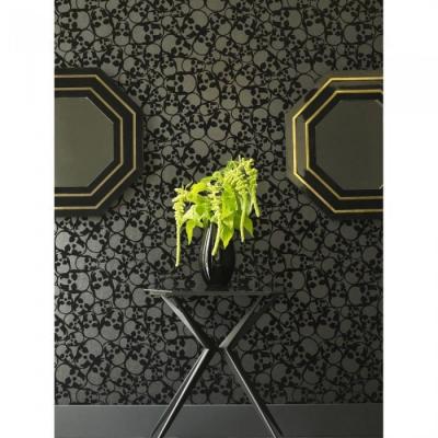 ATYLIA Papier Peint Design T&ecirc;te De Mort Velout&eacute;e Couleur Noir Mati&egrave;re Papier