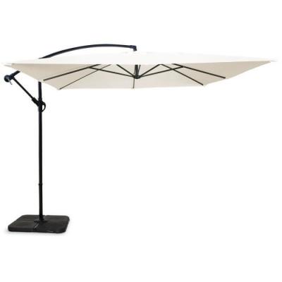 OVIALA Parasol d&eacute;port&eacute; - 300 x 300 cm - Aluminium -  - Ecru