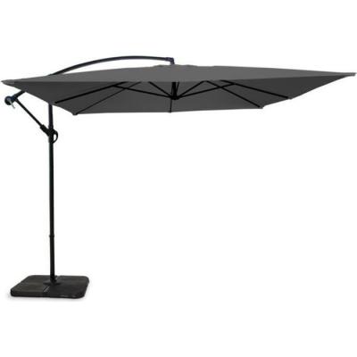 OVIALA  - Parasol d&eacute;port&eacute; carr&eacute; 3x3m aluminium gris anthracite - Gris