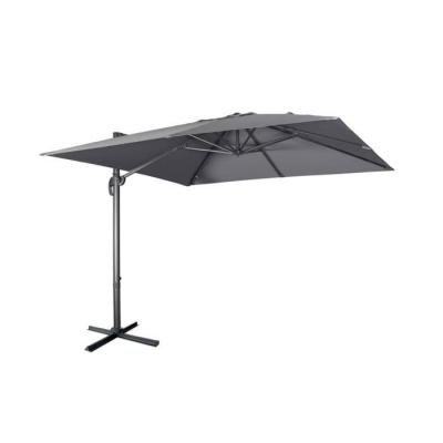 SWEEEK Parasol haut de gamme d&eacute;port&eacute; carr&eacute; inclinable 3x3m gris