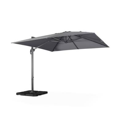 SWEEEK Parasol gris 3x3m structure grise + 4 dalles