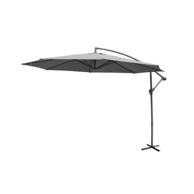 SWEEEK Parasol d&eacute;port&eacute; rond  350cm excentr&eacute; gris 8 baleines