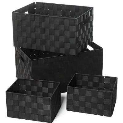 FIVE SIMPLY SMART Paniers de rangement - Noir - Lot de 4 corbeilles de rangement