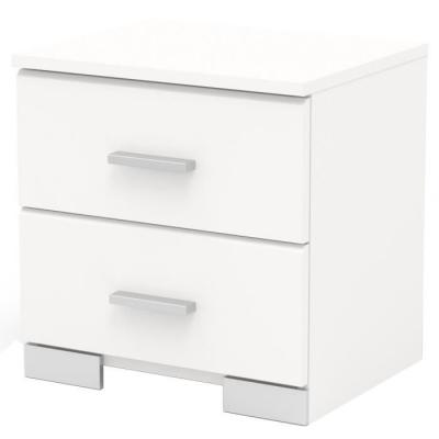 PARISOT Chevet avec 2 tiroirs - Contemporain - D&eacute;cor blanc - L 395 cm - COSMOS 