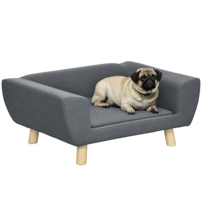 PAWHUT Lit canap&eacute; chien chat design scandinave + coussin fourni polyester