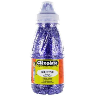 CLEOPATRE Peinture &agrave; l'eau paillet&eacute;e - 250 ml - Violet