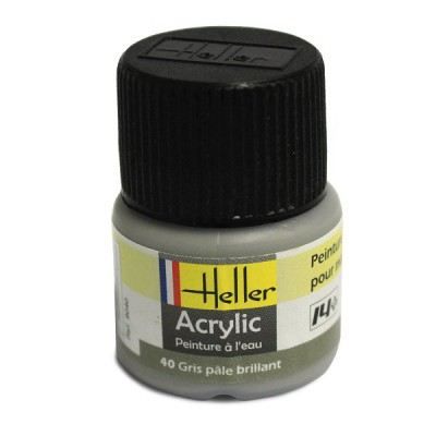 HELLER Peinture Acrylique Gris Pale Brillant 9040 