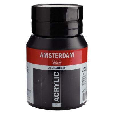 AMSTERDAM Peinture Acrylique - Noir oxyde - 735 - - Pot de 500ml