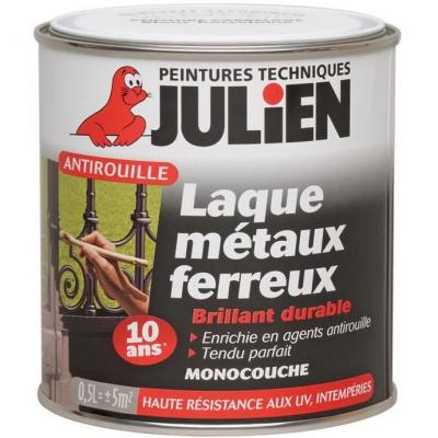 JULIEN Peinture anti-rouille satin&eacute;e 0.5 L - noir satin&eacute;