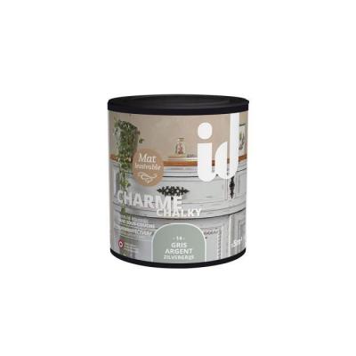 ID PARIS Peinture meubles et boiseries CHARME 500ML GRIS ARGENT - 