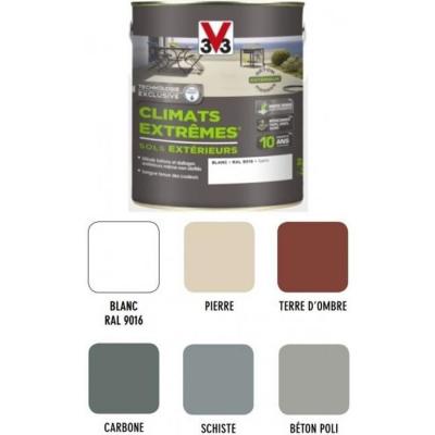 V33 Peinture sols ext&eacute;rieurs  climats extr&ecirc;mes satin 2,5L (carbone)