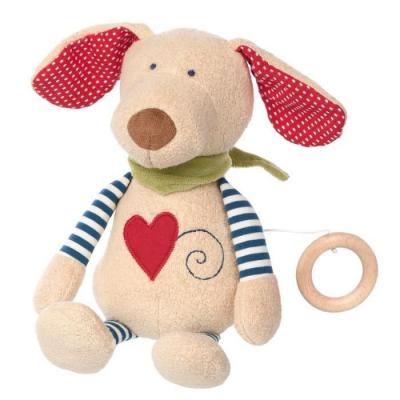 SIGIKID  - Doudou bo&icirc;te &agrave; musique Chien Heureux - Doudou Bio Kba