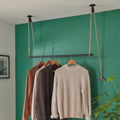 MOB-IN Penderie Suspendue m&eacute;tal et Corde Naturelle L100 cm LANO