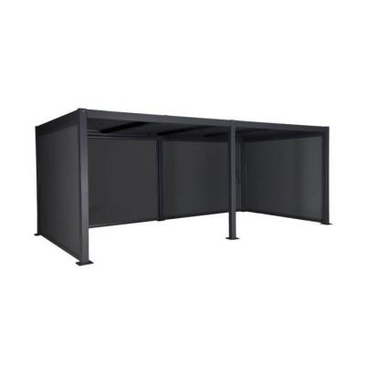 SWEEEK Pergola bioclimatique aluminium et acier 3x6m lames orientables + 4 stores 3m palace anthracite 