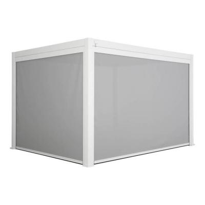 SWEEEK Pergola bioclimatique blanche 300 x 400cm. Aluminium &agrave; lames orientables + store 300cm + store 400cm 
