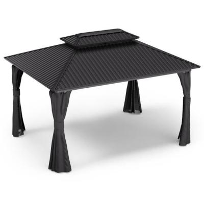 BLUMFELDT ShadeFortress Pergola 4x3 m toit en acier galvanis&eacute; Pavillon