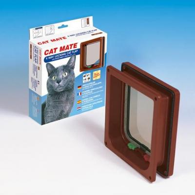 CAT MATE Chati&egrave;re 4 verrouillages avec tunnel 235 brun - pet-mate - VA-6207