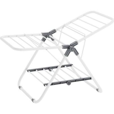 SONGMICS Petit &eacute;tendoir &agrave; linge s&eacute;choir pliable &agrave; 2 niveaux blanc nuage