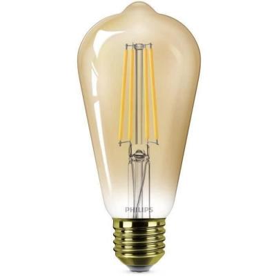 PHILIPS Ampoule LED E27 50W claire ambr&eacute;e, coloris blanc chaud