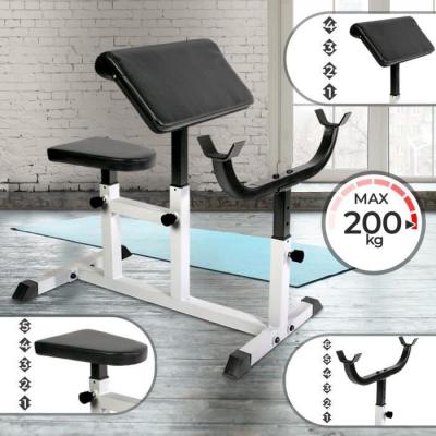 PHYSIONICS Banc de remise en forme Scott pour biceps avec si&egrave;ge r&eacute;glable et support de barreau