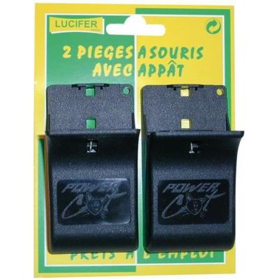 LUCIFER Carte de 2 pieges a souris plastique pre appate