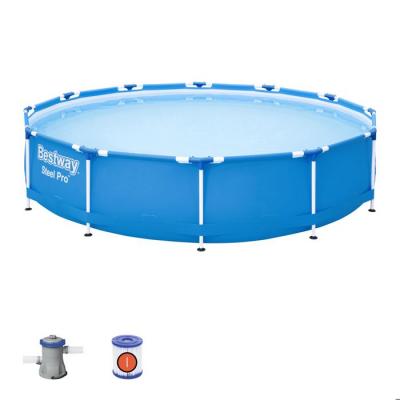 BESTWAY  Steel Pro Frame Piscine Ronde avec Pompe de Filtration Bleu 366 x 76 cm