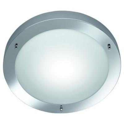 TRIO Plafonnier Rond Salle de Bain Condus Chrome et Verre Opale IP44  Lighting