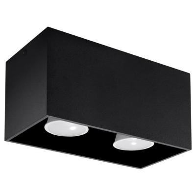 PLANETE DISCOUNT Plafonnier 2 lampes design QUID - aluminium - noir