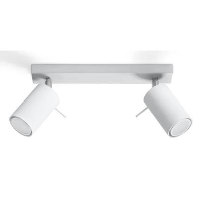 SOLLUX LIGHTING Plafonnier 2 lampes design RANDY - acier - blanc