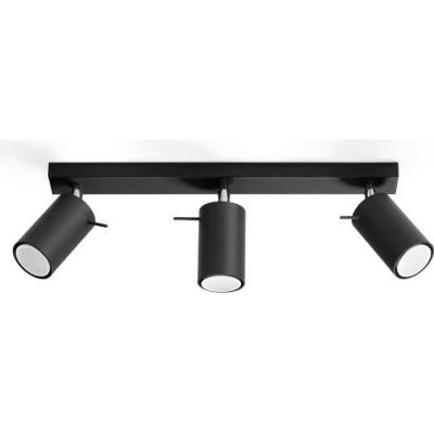 SOLLUX Plafonnier 3 lampes design RANDY - acier - noir