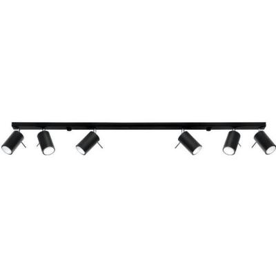 SOLLUX Clairage de plafond ring 6L l noir: 120, b: 8, h: 15, GU10, dimmable