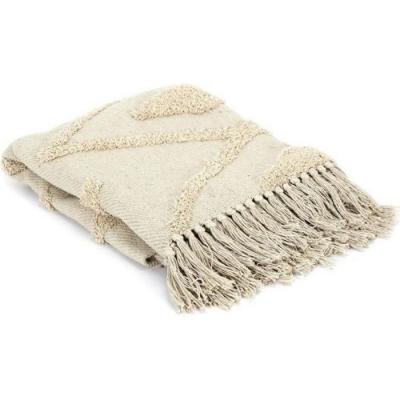 THE HOME DECO FACTORY  - Plaid ethnique losanges en relief 120 x 150 cm