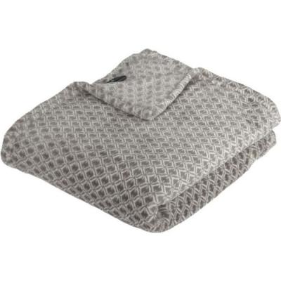 Plaid Flanelle Imprim&eacute; Otto 125 x 150 cm - Gris