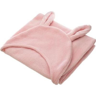 PARIS PRIX Atmosphera for Kids - Plaid &agrave; Capuche Enfant ""Oreilles"" 100x100cm Rose
