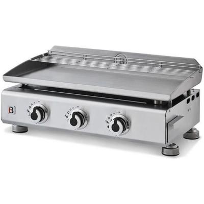 FAVEX Plancha gaz Brasero Silvia II G 3 feux plaque inox