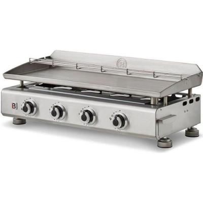 BRASERO Plancha au gaz  Silvia II G Inox - 4 br&ucirc;leurs - Surface de cuisson 84 x 34 cm - Inox - Gris
